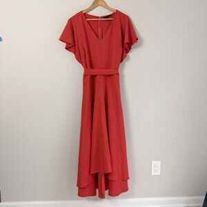 Lane Bryant V-Neck Flutter Sleeve A-Line Red Dress 20